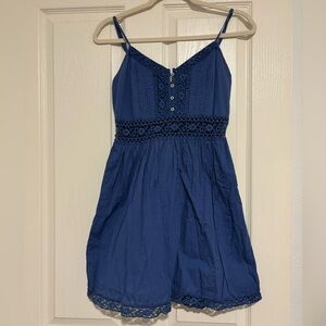 Blue mini dress with lace details